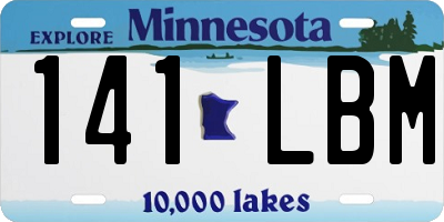 MN license plate 141LBM