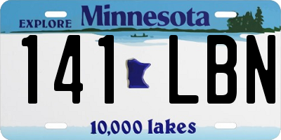 MN license plate 141LBN