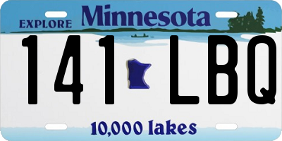 MN license plate 141LBQ