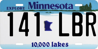 MN license plate 141LBR