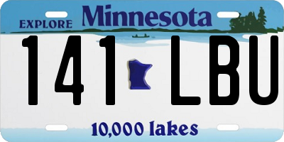 MN license plate 141LBU