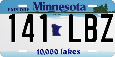 MN license plate 141LBZ
