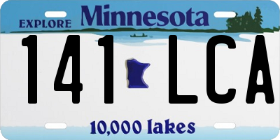 MN license plate 141LCA