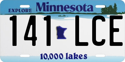 MN license plate 141LCE