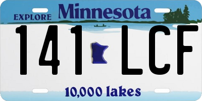 MN license plate 141LCF