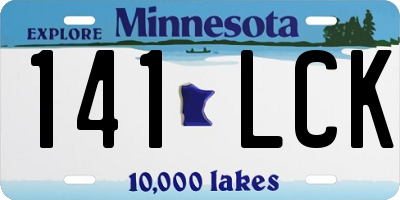 MN license plate 141LCK