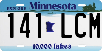 MN license plate 141LCM