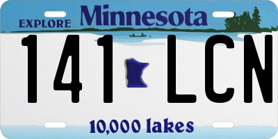 MN license plate 141LCN