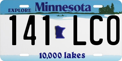 MN license plate 141LCO