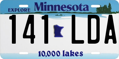 MN license plate 141LDA