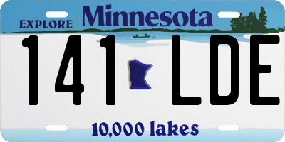 MN license plate 141LDE