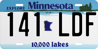 MN license plate 141LDF