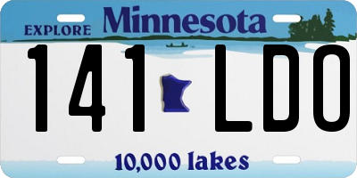 MN license plate 141LDO