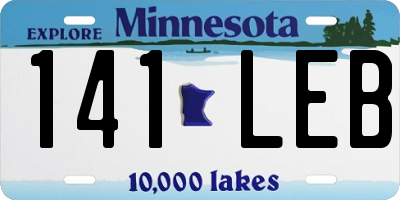 MN license plate 141LEB