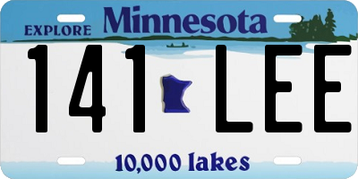 MN license plate 141LEE