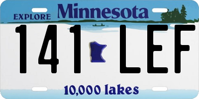 MN license plate 141LEF