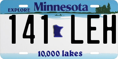 MN license plate 141LEH