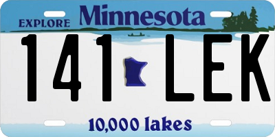 MN license plate 141LEK