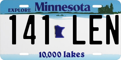 MN license plate 141LEN