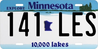 MN license plate 141LES