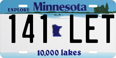 MN license plate 141LET