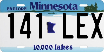 MN license plate 141LEX