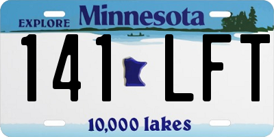MN license plate 141LFT