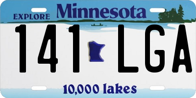 MN license plate 141LGA