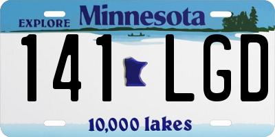 MN license plate 141LGD
