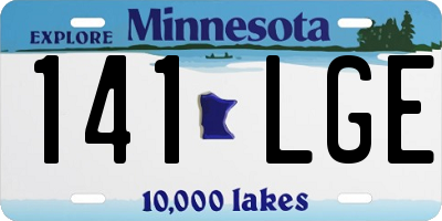 MN license plate 141LGE