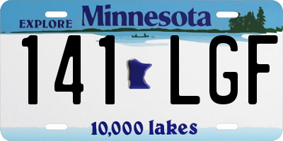 MN license plate 141LGF
