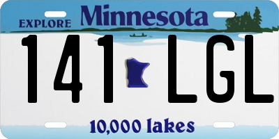 MN license plate 141LGL