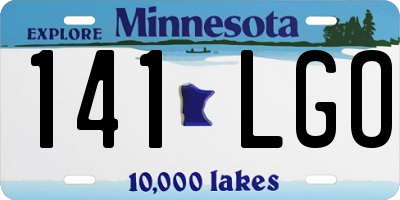 MN license plate 141LGO
