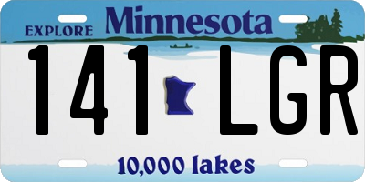 MN license plate 141LGR
