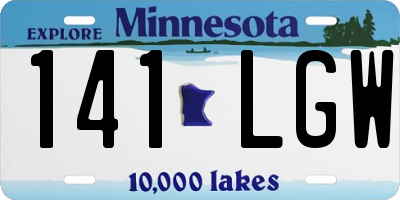 MN license plate 141LGW