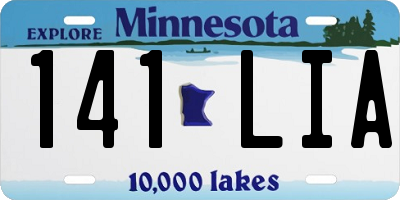 MN license plate 141LIA