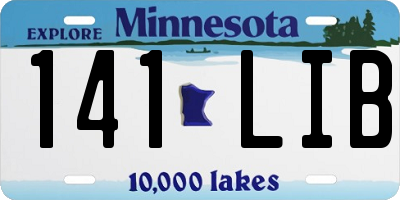 MN license plate 141LIB