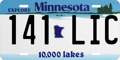 MN license plate 141LIC