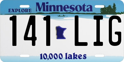 MN license plate 141LIG