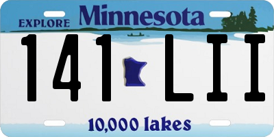 MN license plate 141LII