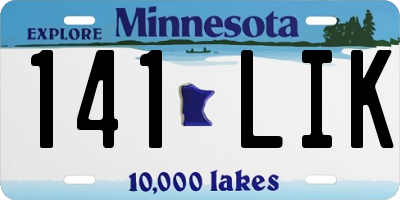 MN license plate 141LIK