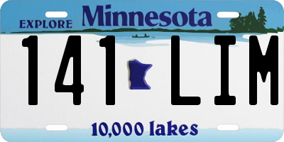 MN license plate 141LIM