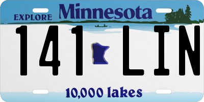 MN license plate 141LIN