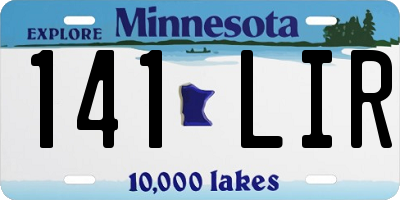 MN license plate 141LIR