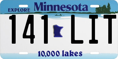 MN license plate 141LIT