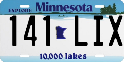 MN license plate 141LIX