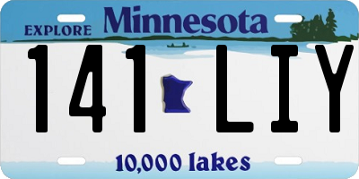 MN license plate 141LIY