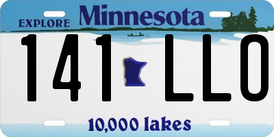 MN license plate 141LLO