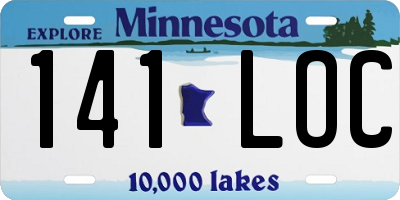 MN license plate 141LOC