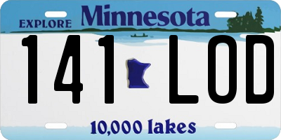 MN license plate 141LOD